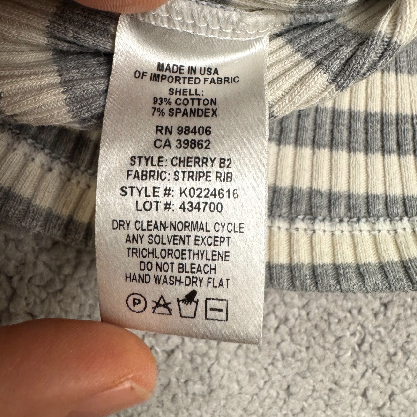 Theory Theory Bodycon Midi Dress Womens XSP Gray White Striped Crew Neck Knit Ribbed Cotton Blend Short Sleeve Vintage No Size XS / US 0-2 / IT 36-38 - 7 Thumbnail