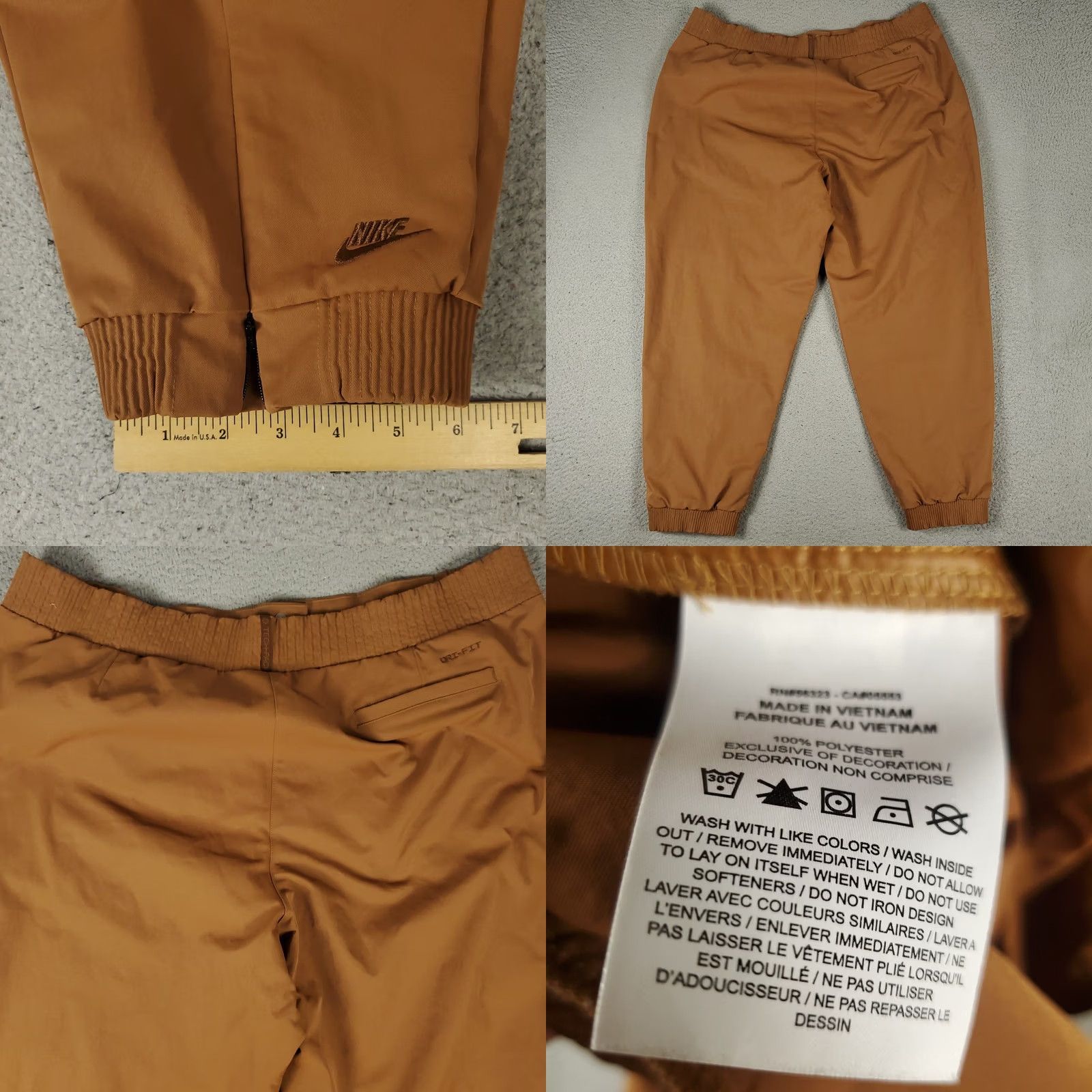 Nike Nike Pants Womens 2XL Brown Tan Tech Pack Dri Fit Jogger Tapered Ankle Zip XS? Size 40" / US 18 - 8 Thumbnail