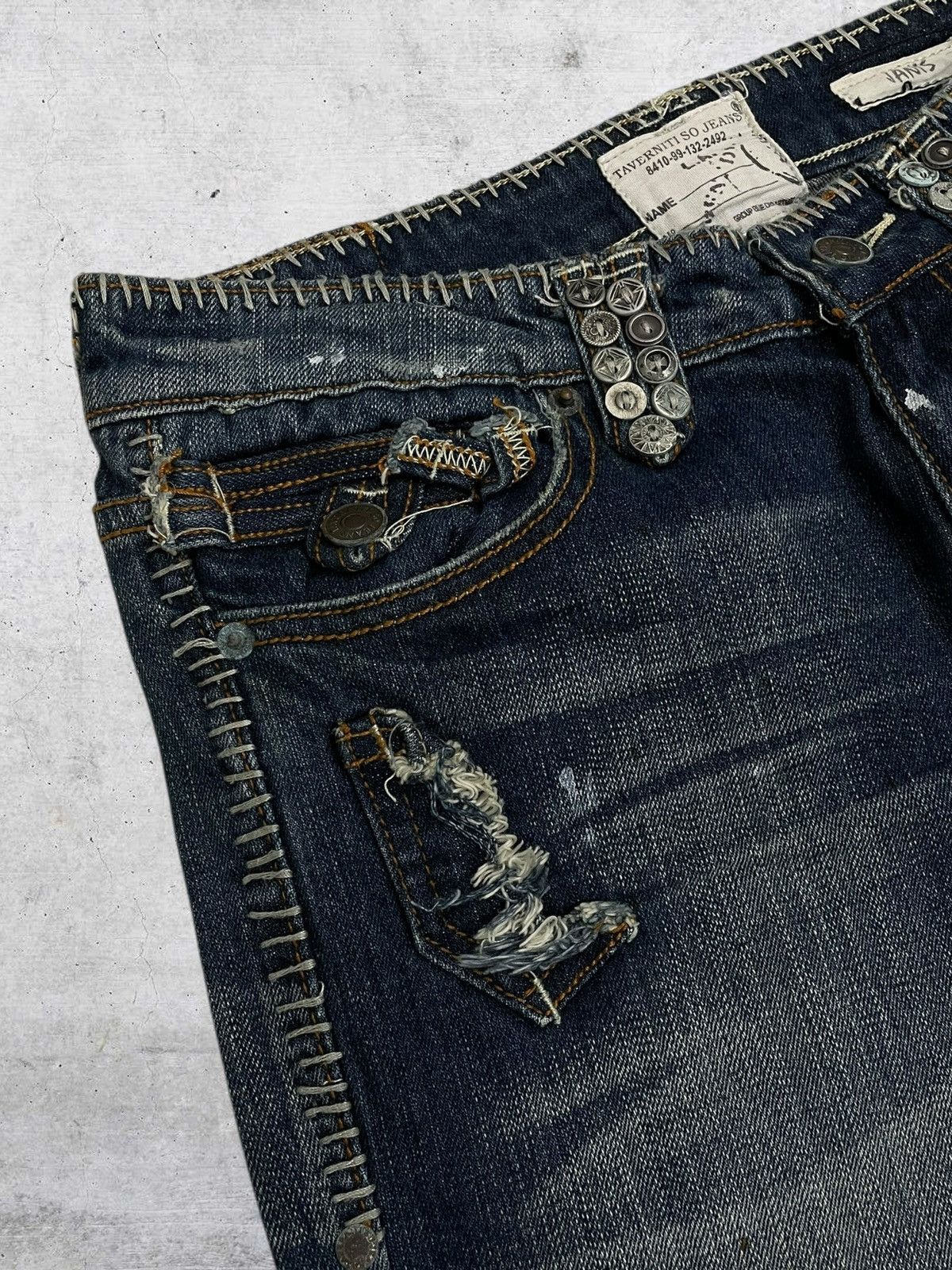Taverniti VINTAGE TAVERNITI DESIGNER 90S RARE STITCH METAL KUNO DENIM Size US 28 / EU 44 - 8 Thumbnail