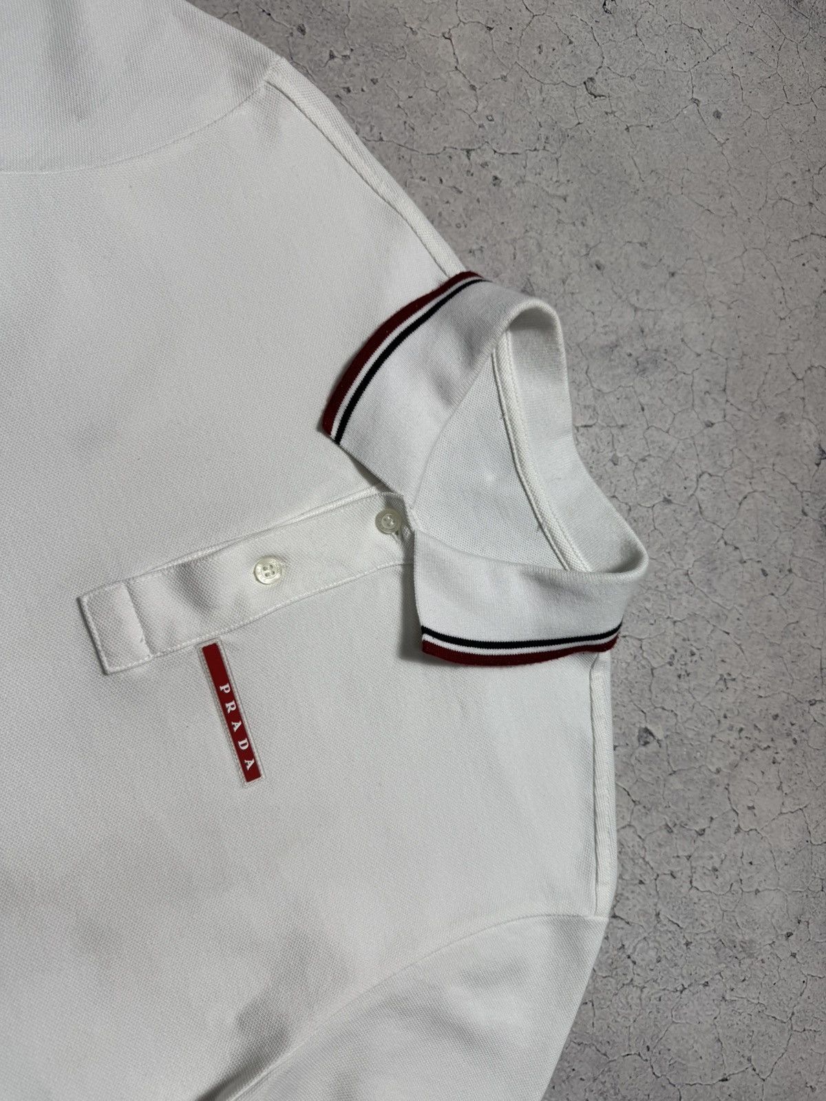 Prada Prada Red Tab Polo Shirt Luxury Vintage White Size US M / EU 48-50 / 2 - 6 Thumbnail