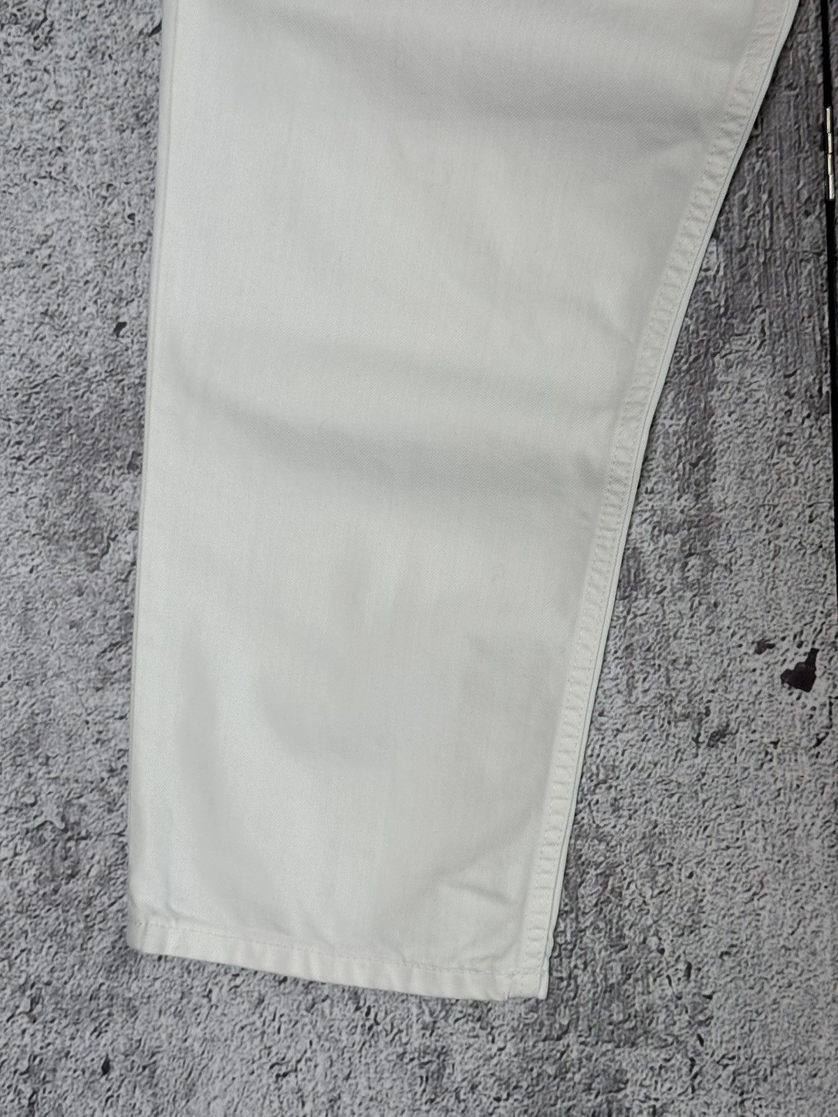 Prada Prada White Cropped Denim Pants Capri Trousers Logo Detail Size 31" - 15 Thumbnail