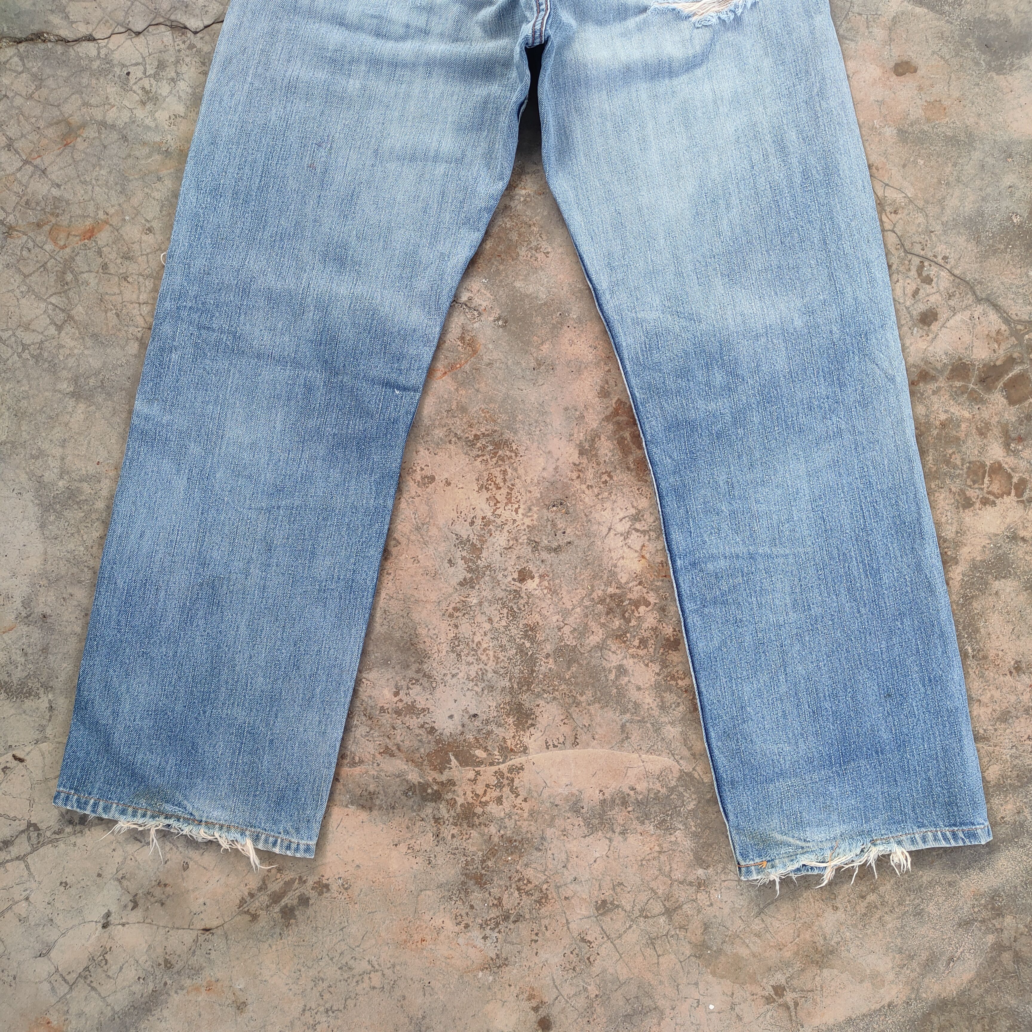 Levi's Vintage Clothing # LEVI'S 503 VINTAGE RIPPED FADED JEAN DENIM PANTS Size US 31 - 11 Thumbnail