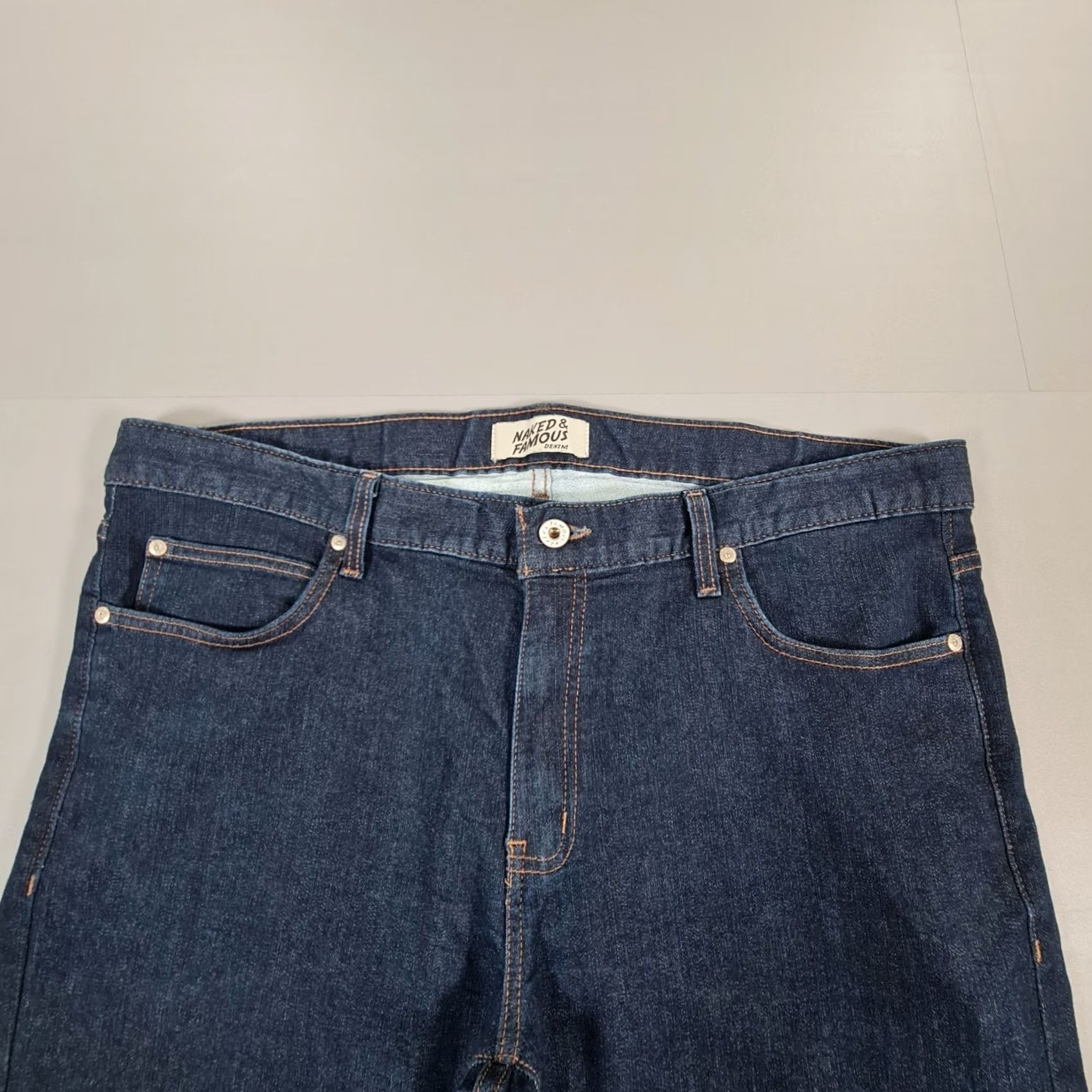 Vintage Naked & Famous Jeans Mens Slim 5-Pocket Denim Blue W40 L34 9oz Stretch Dark Vintage: No (adjusted simplified) Size US 40 / EU 56 - 2 Thumbnail