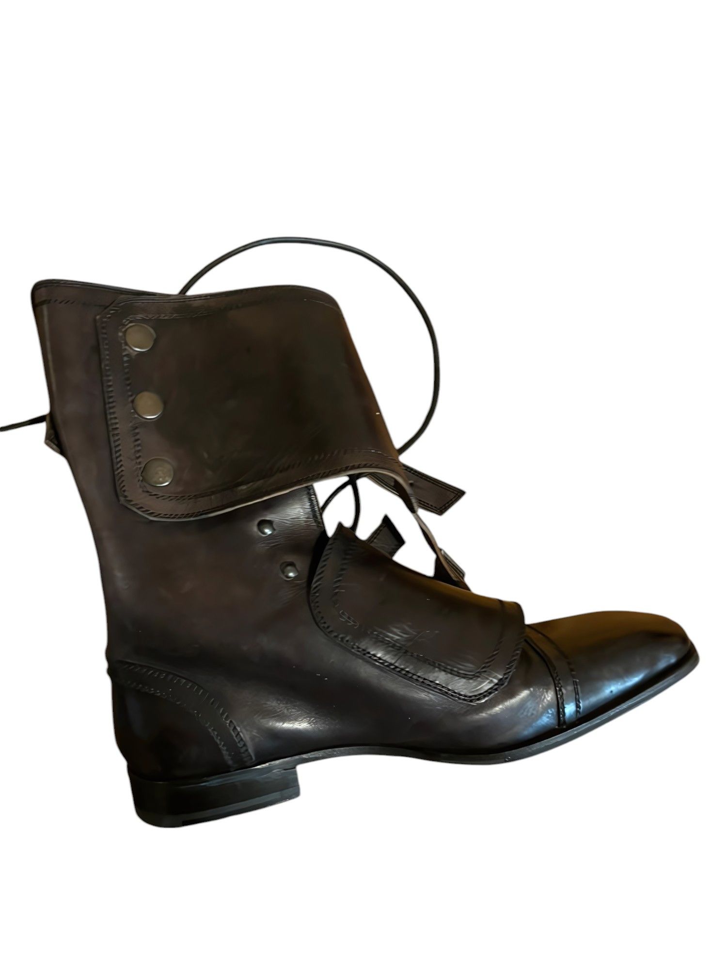 Yves Saint Laurent RIVE GAUCHE LEATHER COMBAT BOOTS BY TOM FORD Size US 7.5 / EU 40-41 - 3 Thumbnail