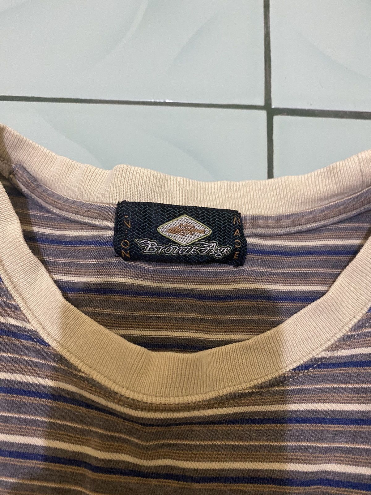 Vintage RARE 💎 Vintage 80s Bronze Age Skate Wear Stripes Tee Size US L / EU 52-54 / 3 - 4 Thumbnail