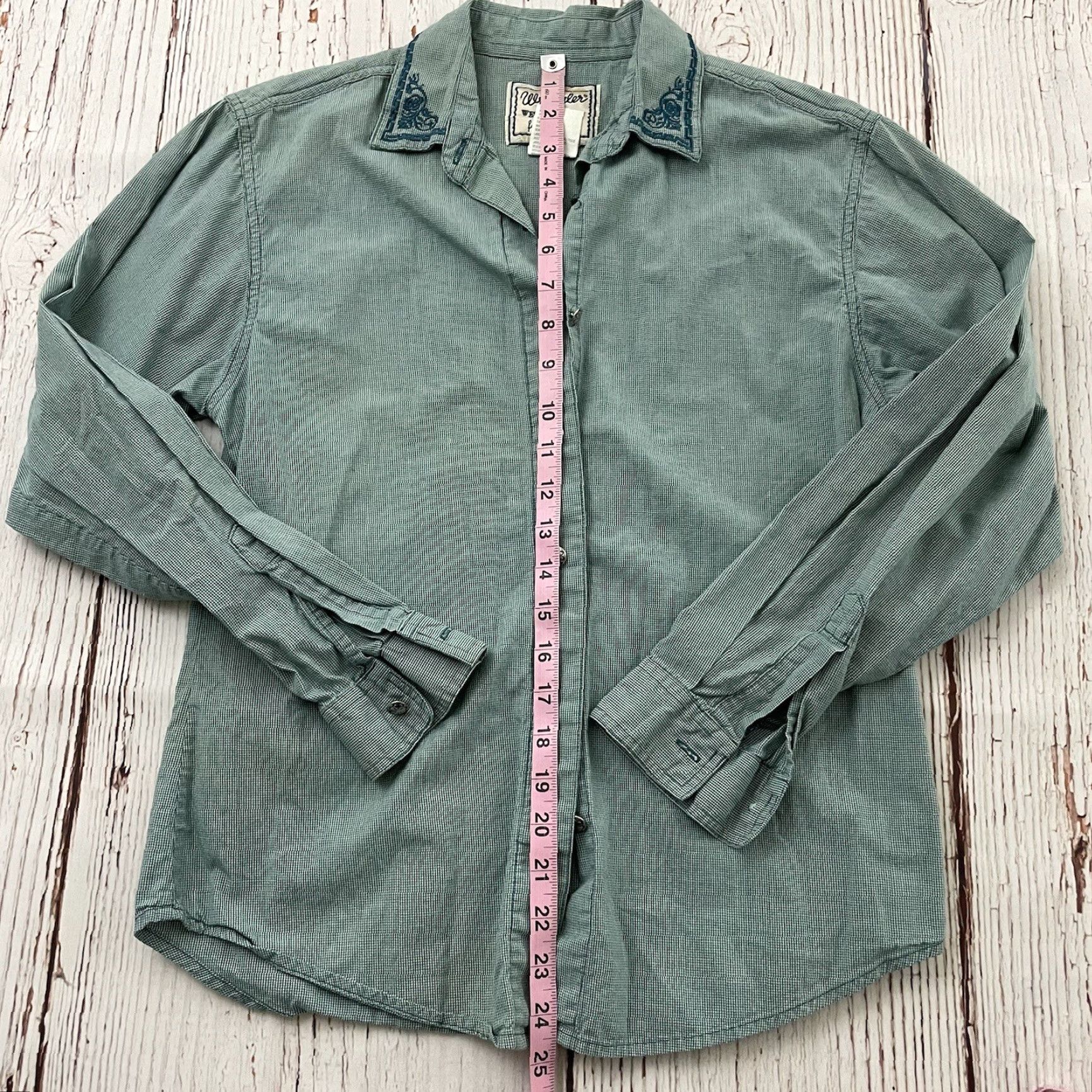 Wrangler Wrangler Western Long Sleeve Plaid Top Women S Green Shirt Size S / US 4 / IT 40 - 4 Thumbnail