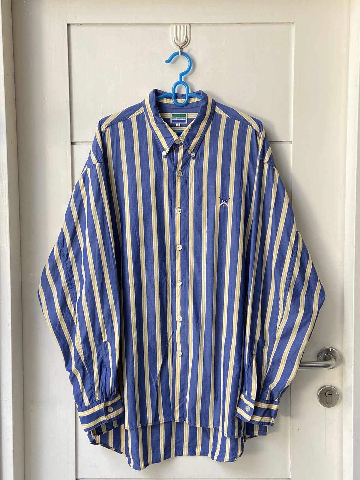Nigel Cabourn NIGEL CABOURN Blue Striped Shirt Size US XL / EU 56 / 4 - 10 Thumbnail