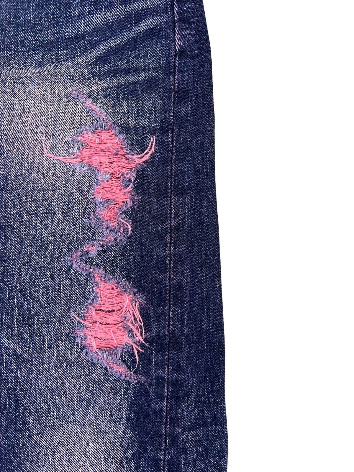 Beams Japan Vintage WHATZIS Japan Ripped Redline Selvedge Denim Jeans Size US 34 / EU 50 - 9 Thumbnail