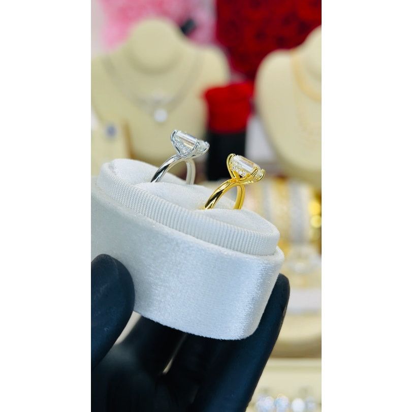 Other 2.12ctw Emerald Cut Moissanite w/ Hidden Halo Solitaire Ring Size ONE SIZE - 5 Thumbnail
