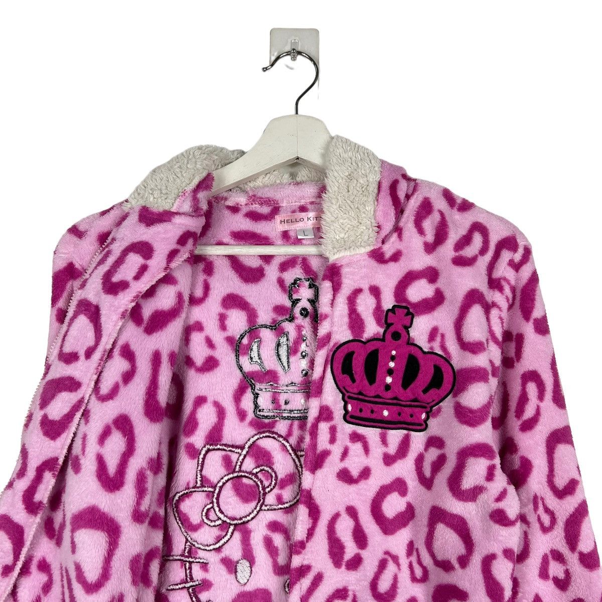 Japanese Brand 🔥 VINTAGE HELLO KITTY FAUX FUR FLEECE HOODIE Size L / US 10 / IT 46 - 10 Thumbnail