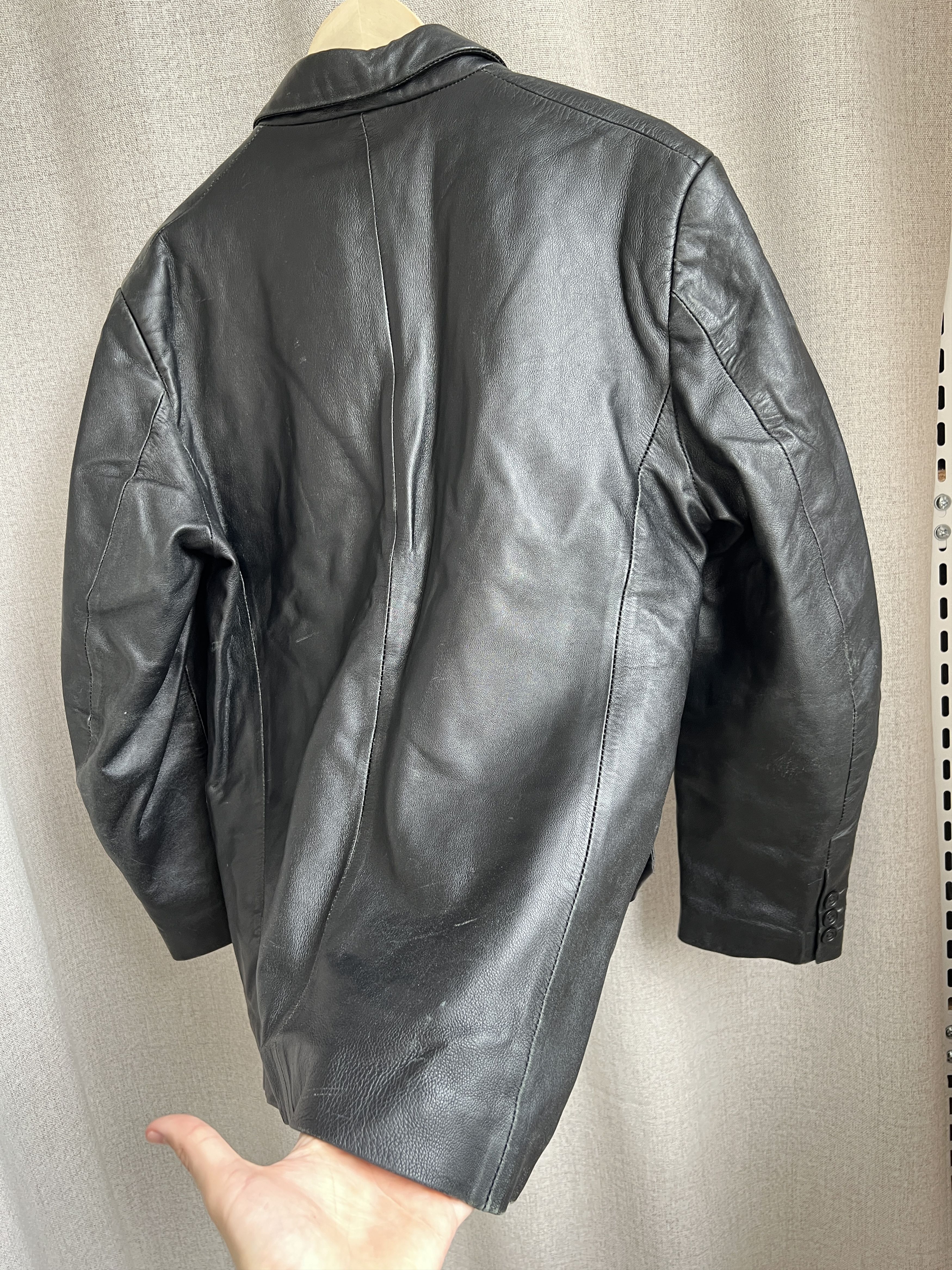 Vintage Vintage Avant Garde Black Leather Blazer Jacket Size US M / EU 48-50 / 2 - 6 Thumbnail