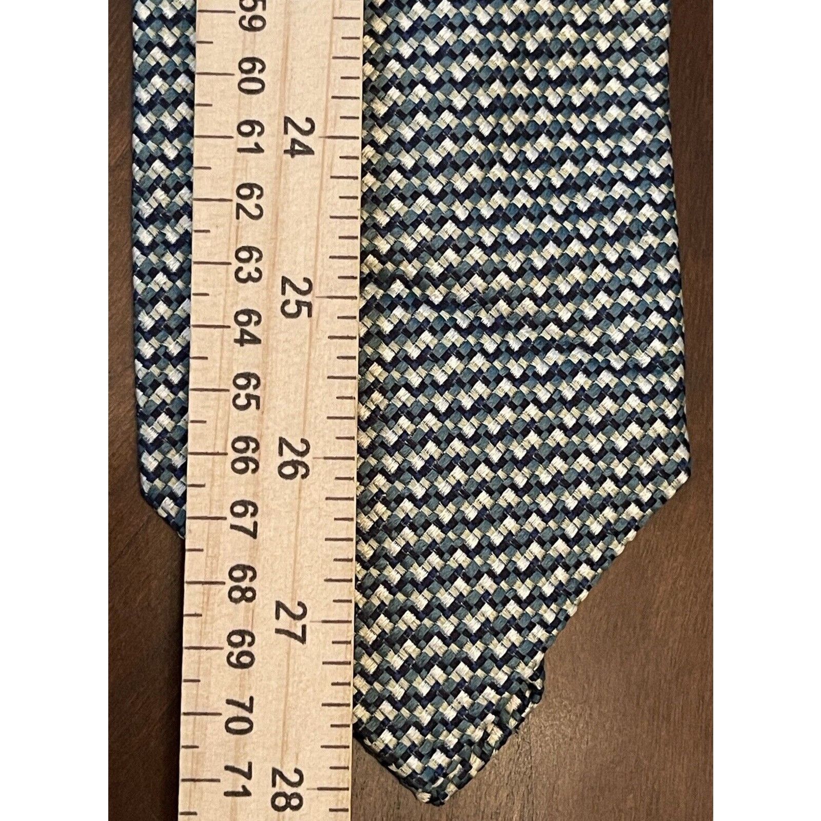 Other Michelle Cravatte Como Green Blue 100% Silk Made In Italy Size ONE SIZE - 5 Thumbnail