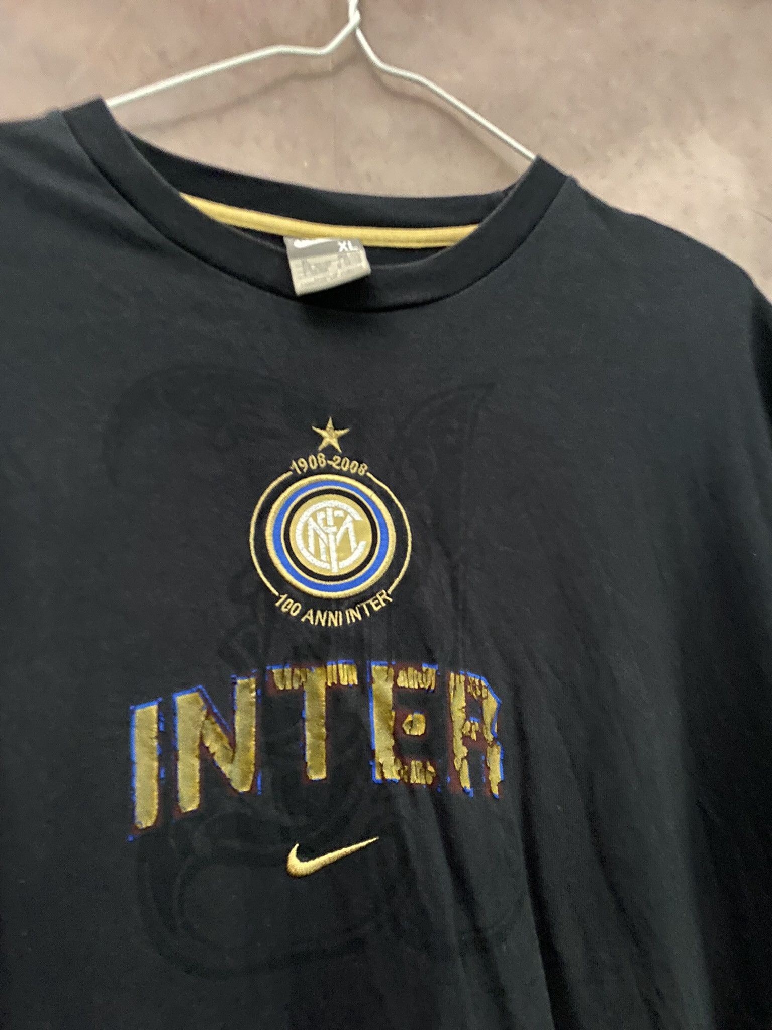 Nike × Vintage Nike Inter 100 Anni Years of Inter Football Vintage Size US XL / EU 56 / 4 - 2 Thumbnail