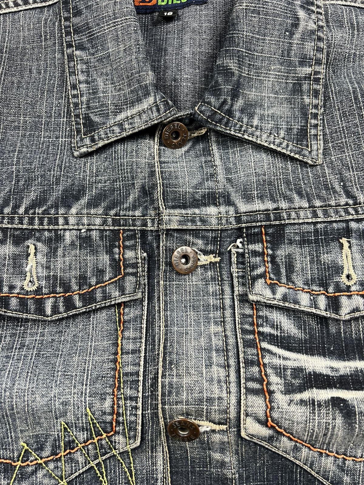 Japanese Brand Vintage Diesel Faded Distressed Racing Denim Y2K Jacket Size S / US 4 / IT 40 - 5 Thumbnail