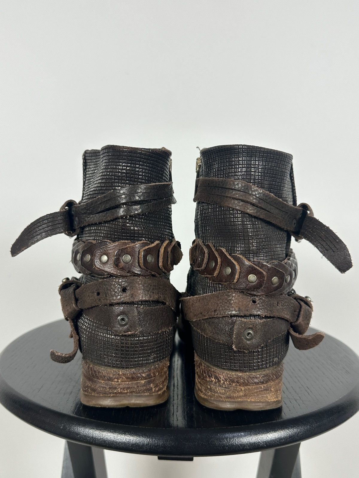 A.S.98 A.S.98. Airstep Leather Biker Ankle Studded Strap Boots Size US 6 / IT 36 - 12 Thumbnail