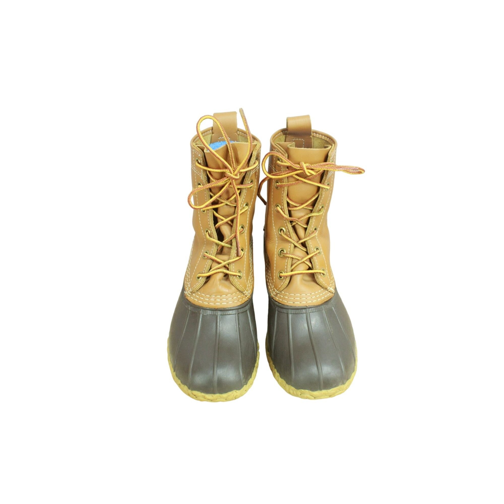 L.L. Bean × Leather LL Bean Brown Leather Duck Boots Womens 6W Lace Up Size US 6 / IT 36 - 4 Thumbnail