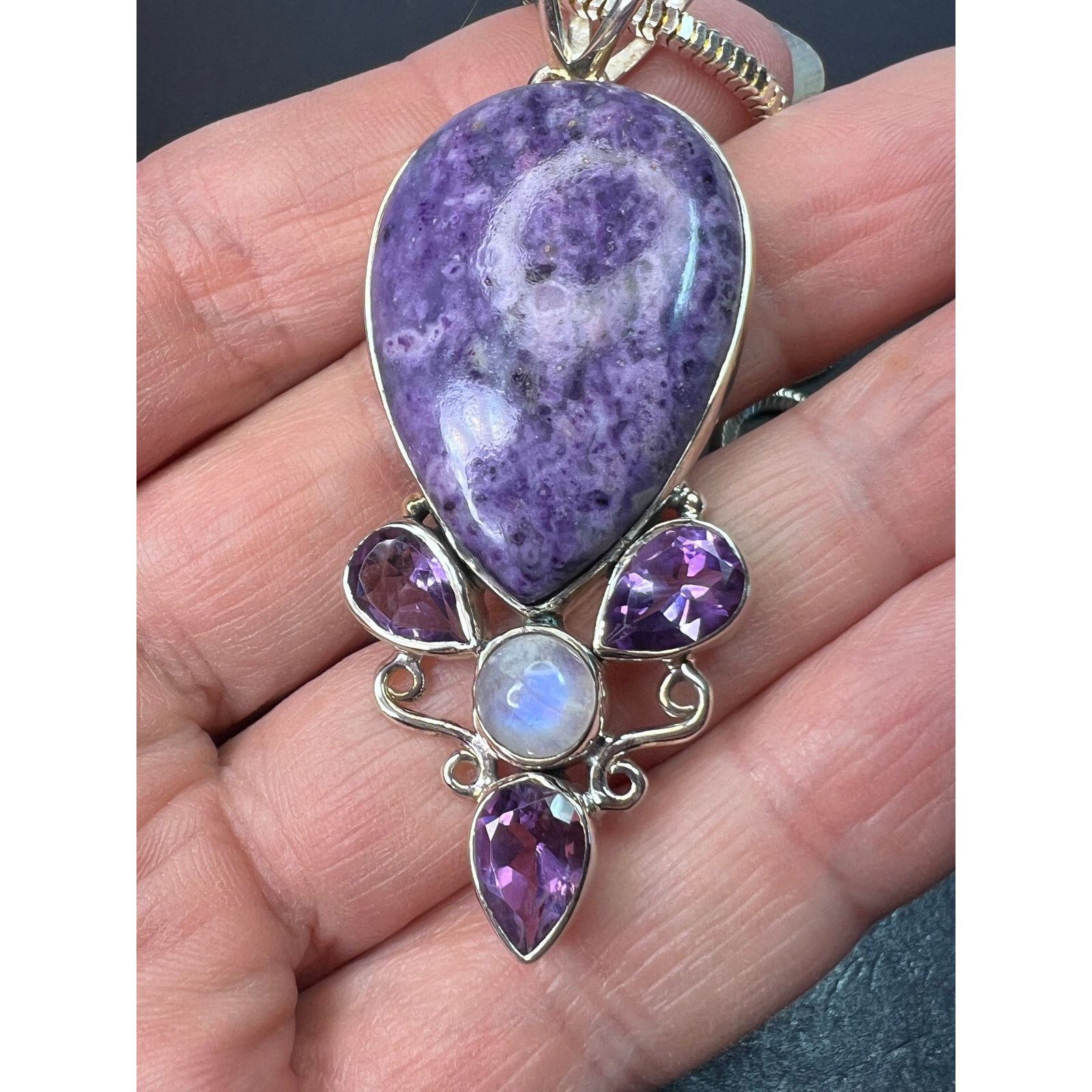 Other Arya stichtite and amethyst Sterling silver necklace Size ONE SIZE - 5 Thumbnail