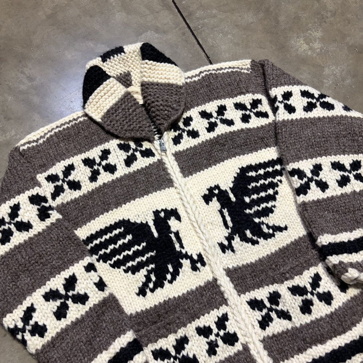 Vintage Vintage Cowichan Cardigan Sweater Eagle Thunderbird Wool 70s Size US XL / EU 56 / 4 - 6 Thumbnail