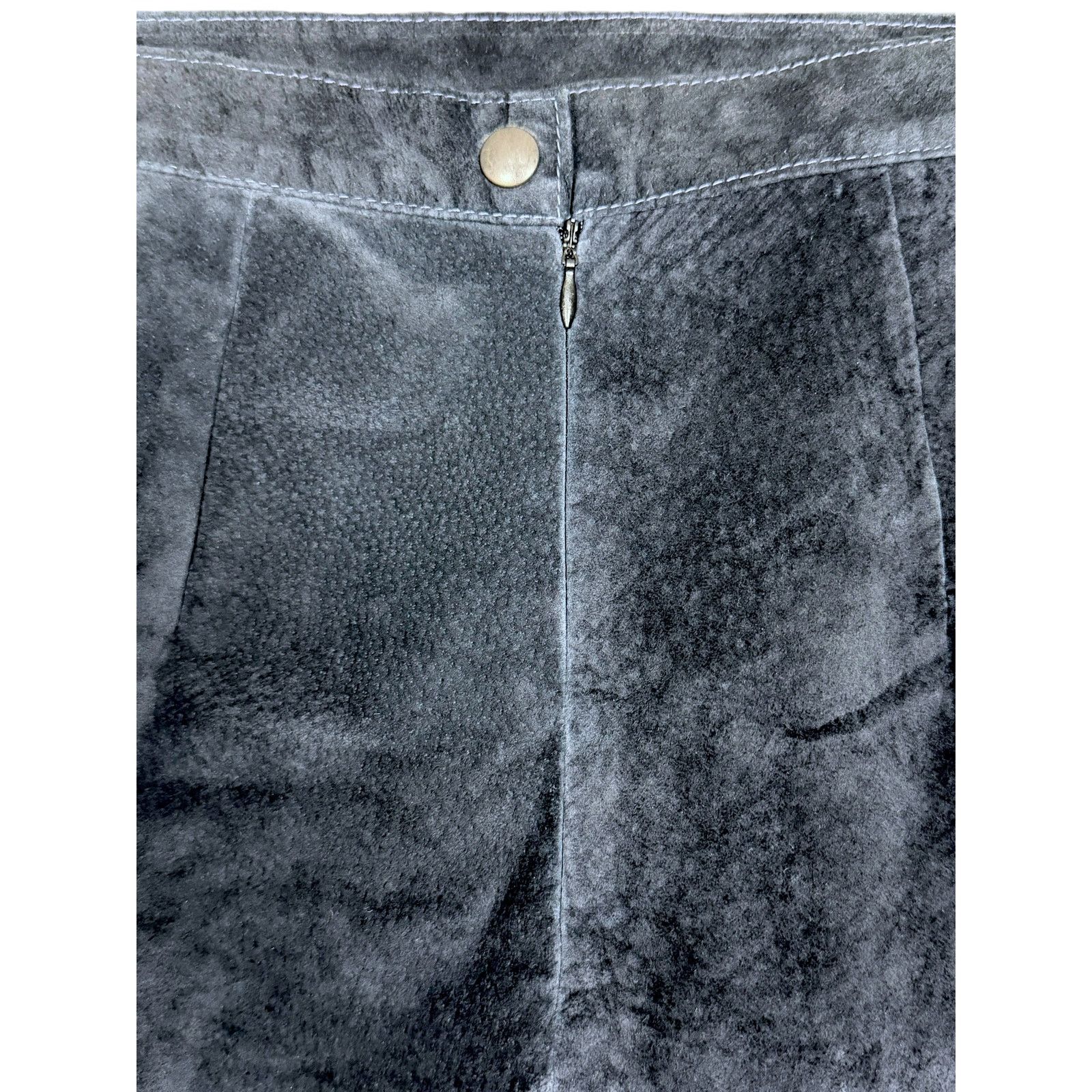 American Apparel Vtg American Apparel Suede Blue Mini Skirt Made in USA S Size 26" / US 2 / IT 38 - 3 Thumbnail