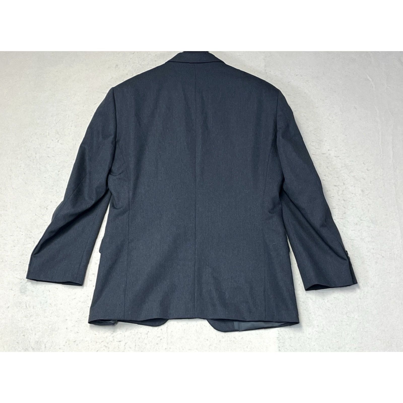 Pronto Uomo Pronto Uomo Blazer Mens 40S Wool 2-Button Close Dark Gray Single-Breasted Notch Lapel Tailored Regular Mens Blazer 40S Gray Wool Jacket Size 40R - 2 Thumbnail