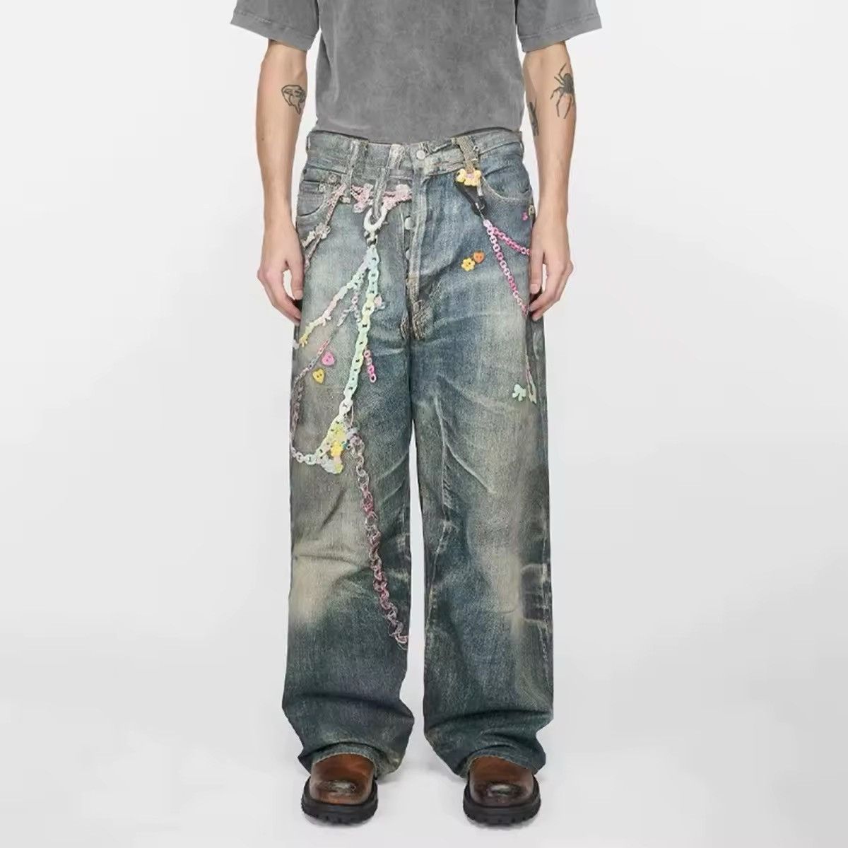 Palace P90 Baggy Jean Sand Wash Indigo Size 30 Sandwash