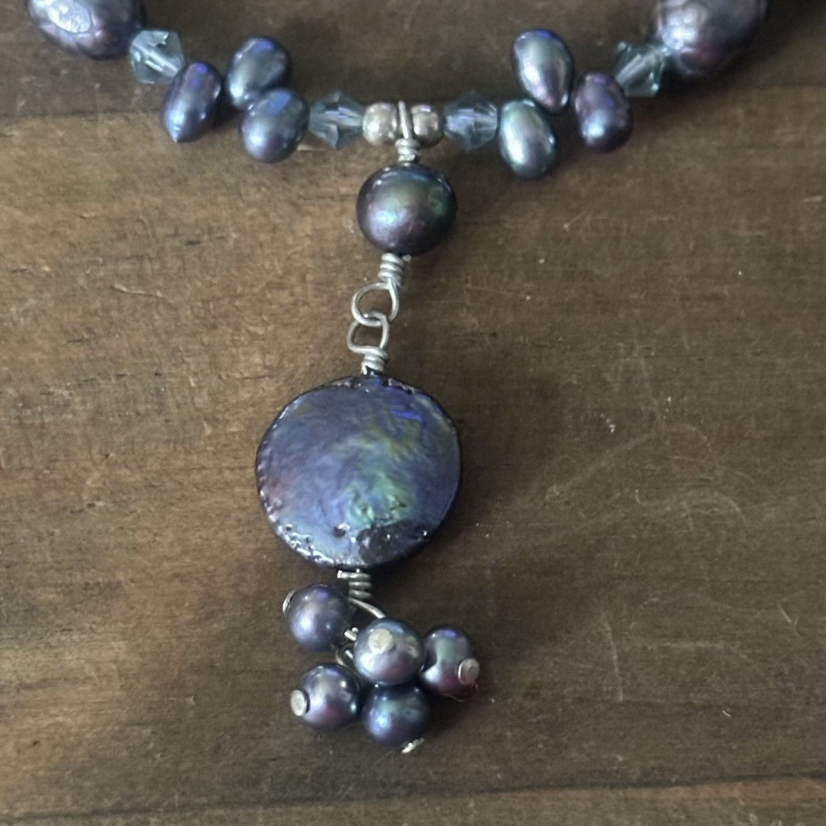 Vintage Vintage 925 Sterling silver abalone freshwater pearl necklac Size ONE SIZE - 3 Thumbnail