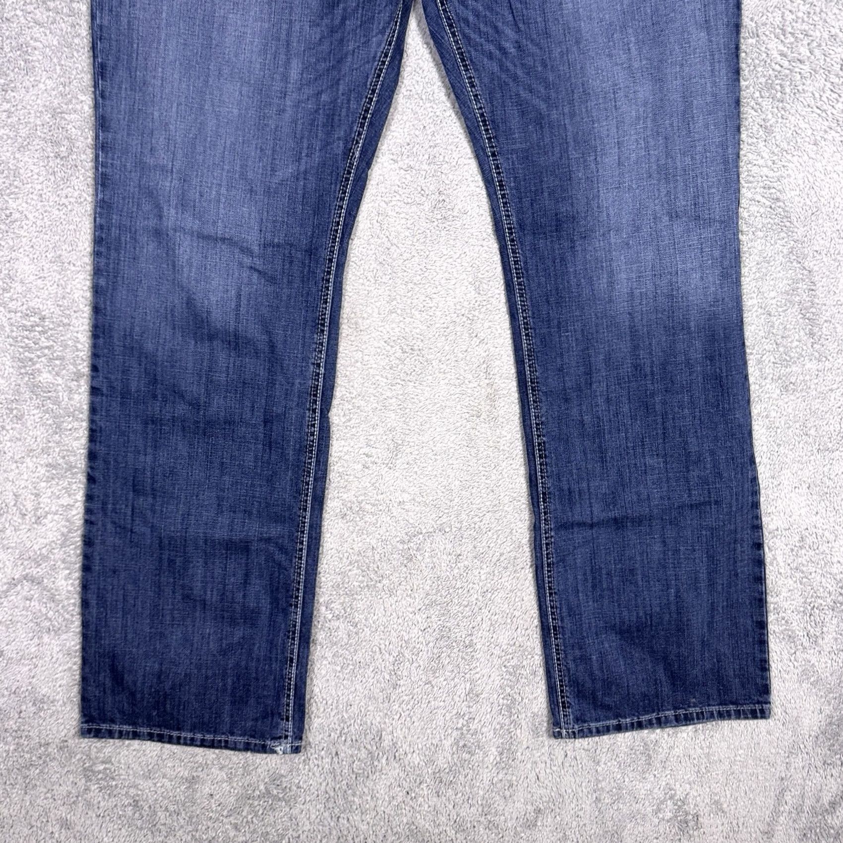 Denime Cinch Grant Mens Jeans 42x36 Wisker Relaxed Bootcut Blue Denim Western Shirt? Size US 42 / EU 58 - 2 Thumbnail
