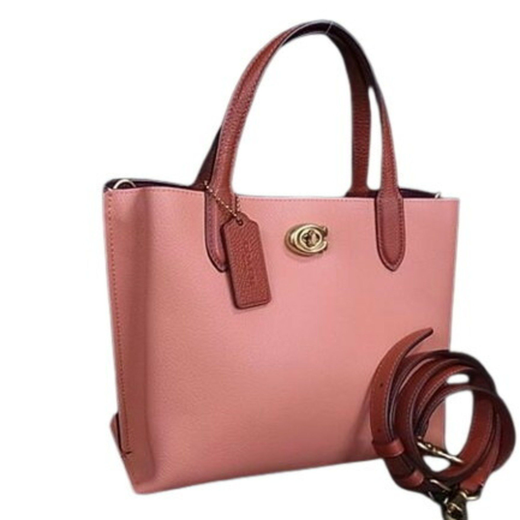 Coach COACH Willow Tote 24 Colorblock Pink Leather Shoulder Bag C8561 Size ONE SIZE - 1 Thumbnail