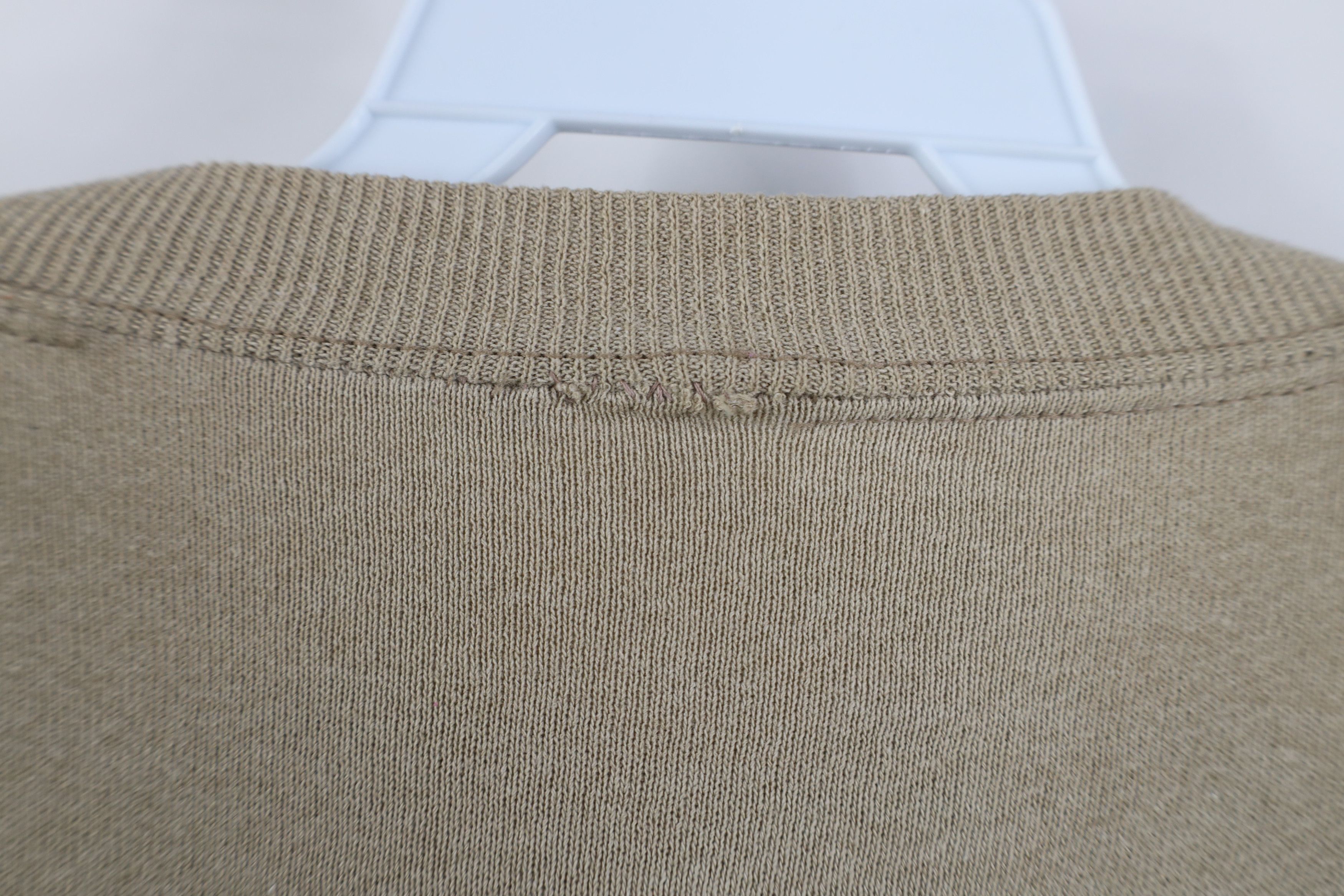 Vintage Vintage 90s Streetwear Blank Crewneck Sweatshirt Khaki Beige Size US XXL / EU 58 / 5 - 12 Thumbnail