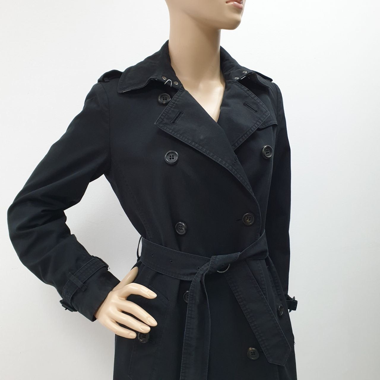 Burberry Burberry Black Double Breasted Trench Coat - Size 40 Size S / US 4 / IT 40 - 7 Thumbnail