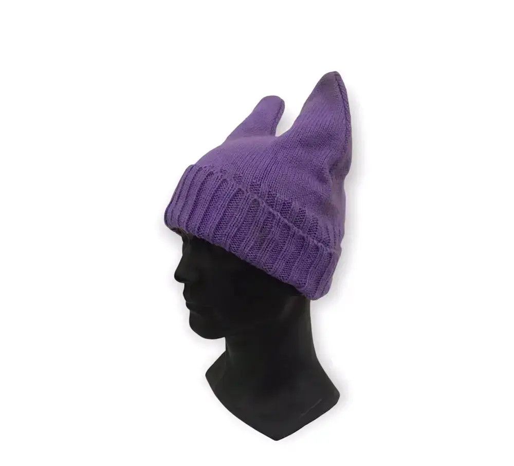 Vintage Japanese Brand Devil Horn Beanie Hat Size ONE SIZE - 2 Thumbnail