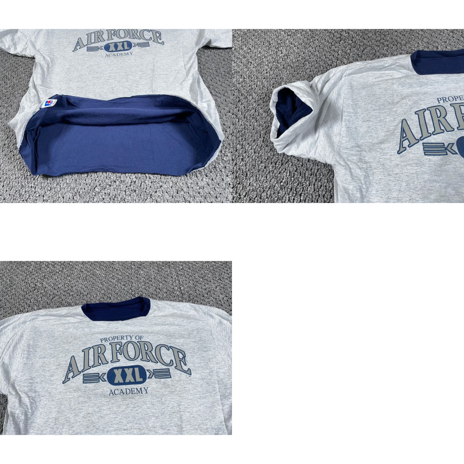 Russell Athletic VTG Russell Athletic US Air Force 2 Layer T-Shirt Adult XL Gray Heavyweight USA 1990s Mens T-Shirt Size US XL / EU 56 / 4 - 8 Thumbnail