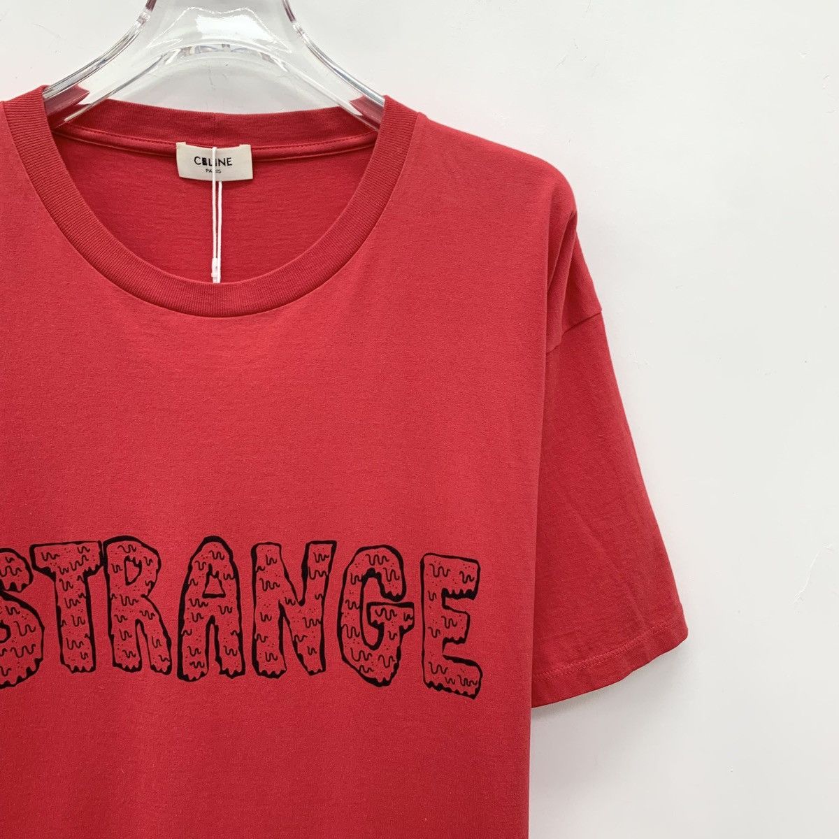 Celine Celine Red Logo Letter Printed Short Sleeve T-shirt K26WX Size S / US 4 / IT 40 - 3 Thumbnail