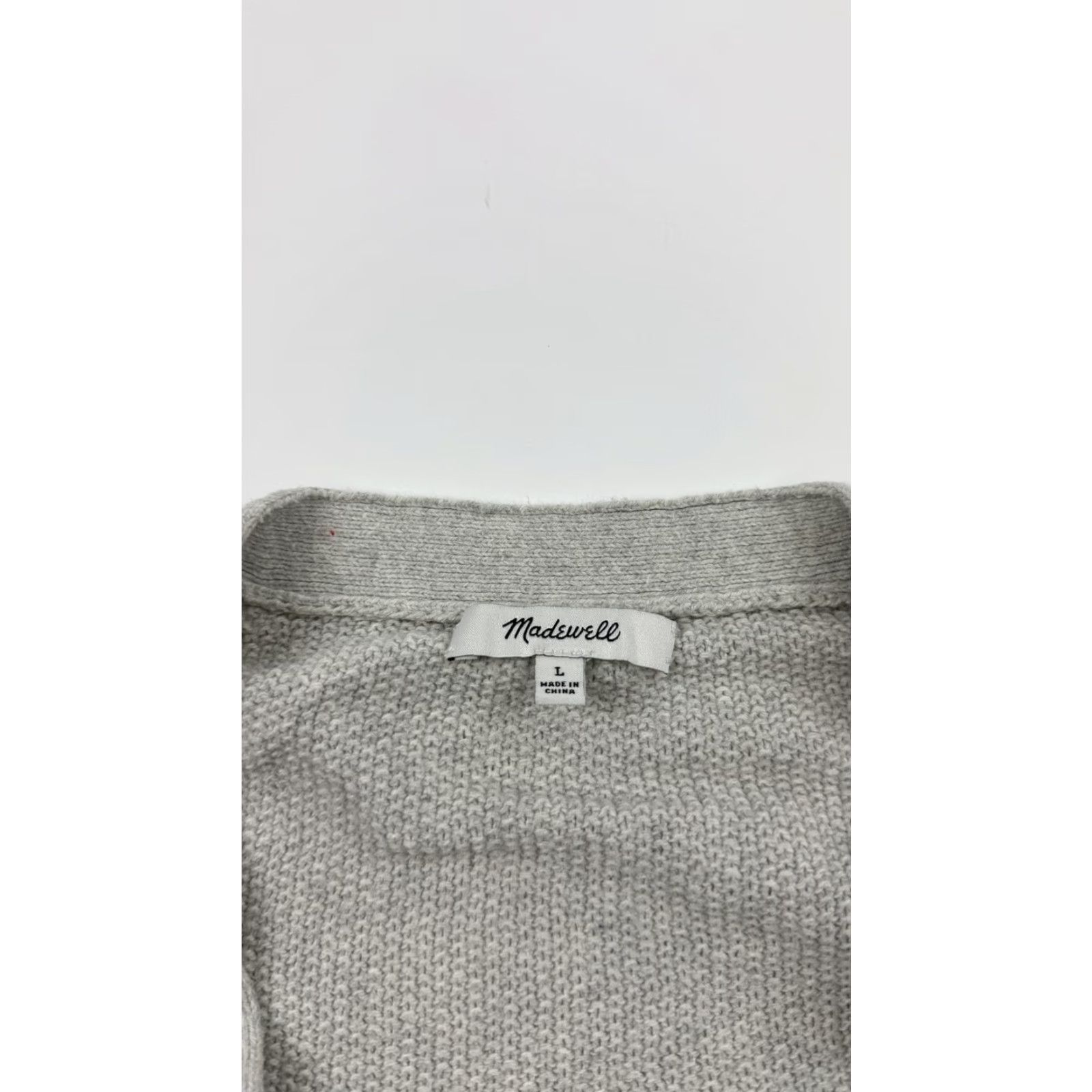 Madewell VINTAGE Madewell Cardigan Sweater Womens Large Light Gray Button Front Cotton Blend V-Neck Size L / US 10 / IT 46 - 4 Thumbnail