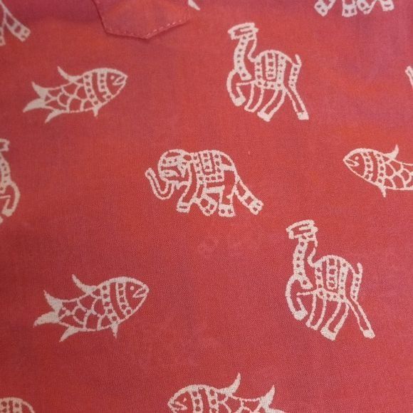 J. Jill J. Jill Size M Womens Coral Elephant Fish Print Long Sleeve Size M / US 6-8 / IT 42-44 - 7 Thumbnail