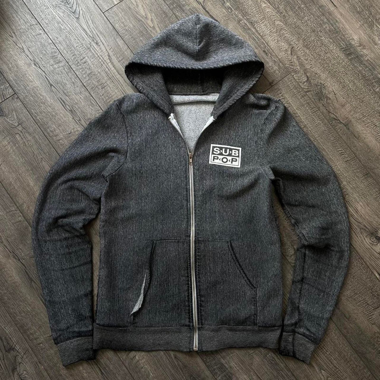 Band Tees × Vintage Vintage 00s Y2K Thrashed Sub Pop Music Band Zip Up Hoodie Size US S / EU 44-46 / 1 - 1 Thumbnail