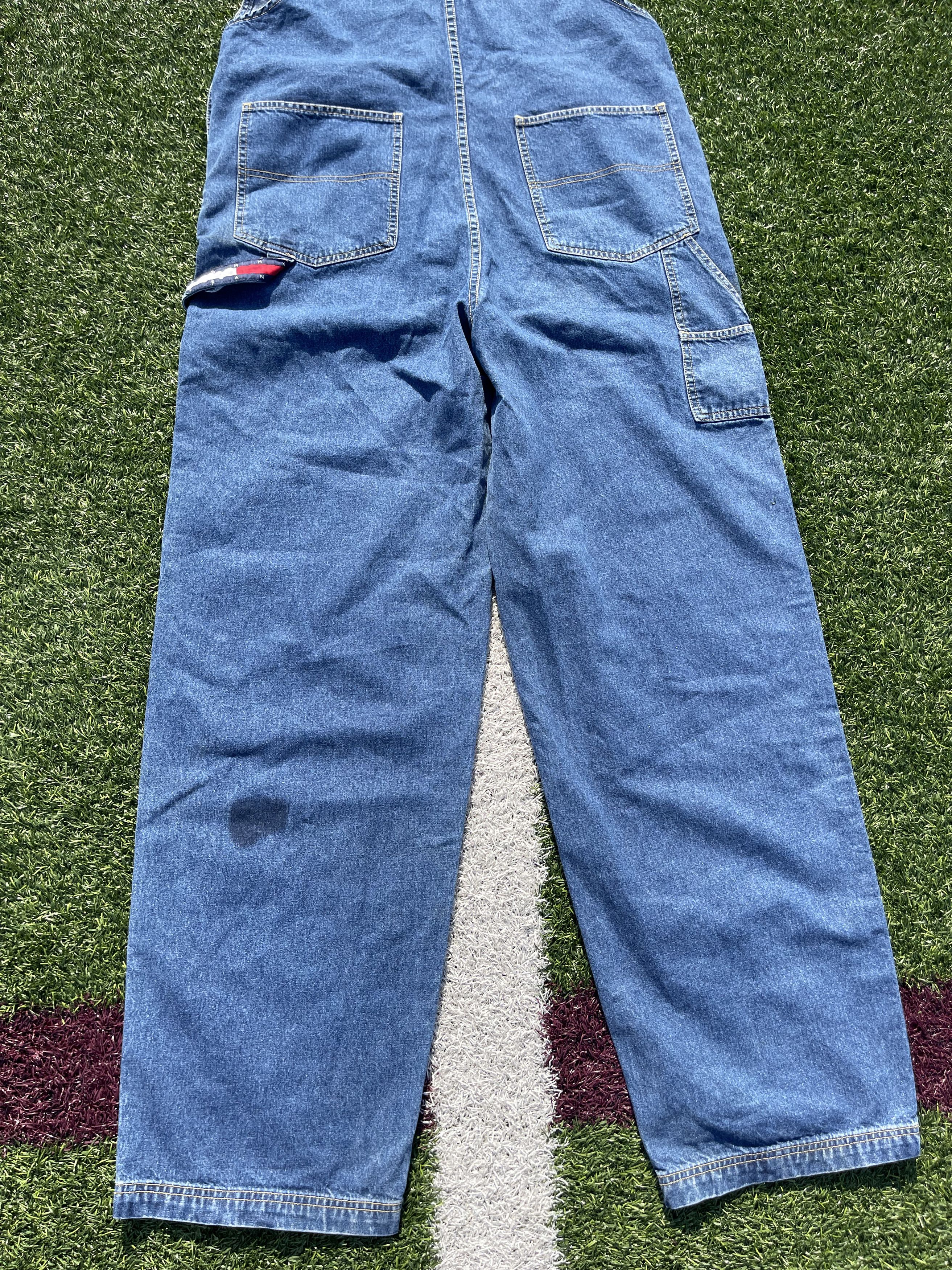 Tommy Hilfiger × Vintage Tommy Hilfiger Vintage 90's Hip Hop Rap Jeans Denim Overalls Size US 32 / EU 48 - 14 Thumbnail