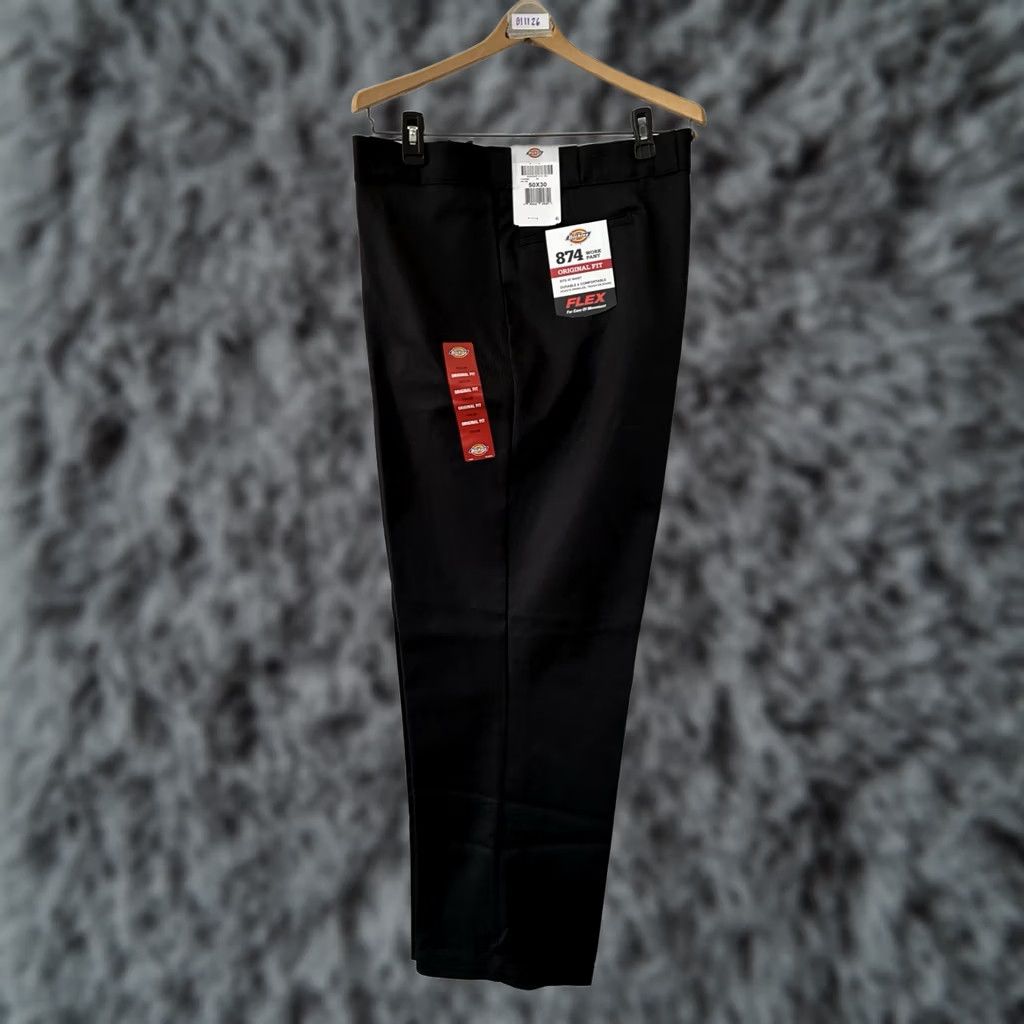 Dickies 874 Pants Mens 50x30 Black Wrinkle Resistant Workwear Flat Front Classic Inseam 30, Men's (Size 34)