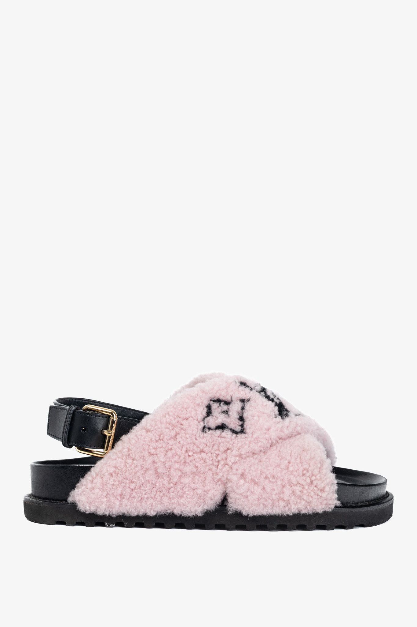 Louis Vuitton Louis Vuitton Paseo Shearling Monogram Slingback Sandals Size US 9.5 / IT 39.5 - 2 Thumbnail