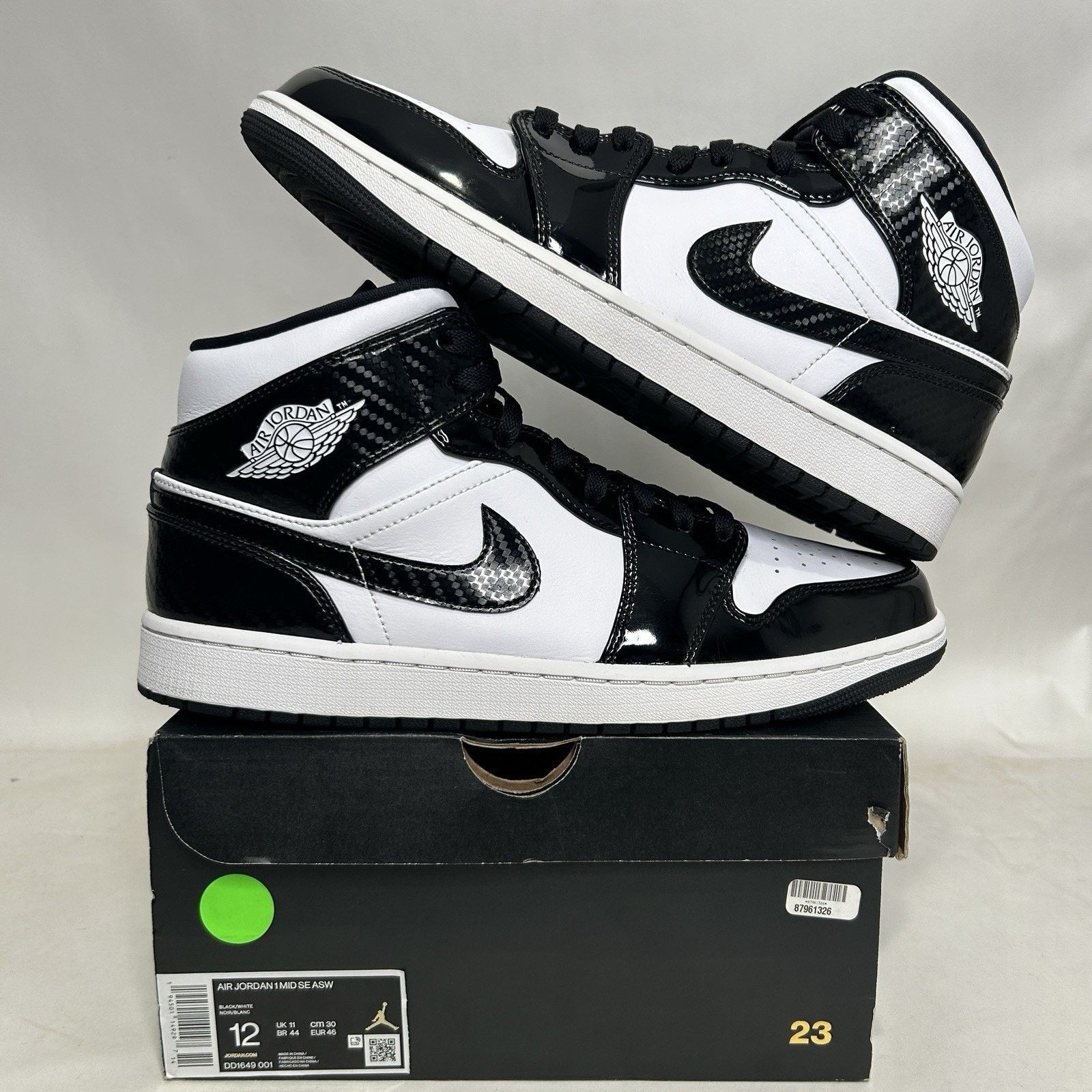 Jordan Brand Nike Air Jordan 1 Retro Mid SE “All-Star/Carbon Fiber” Size US 12 / EU 45 - 1 Thumbnail