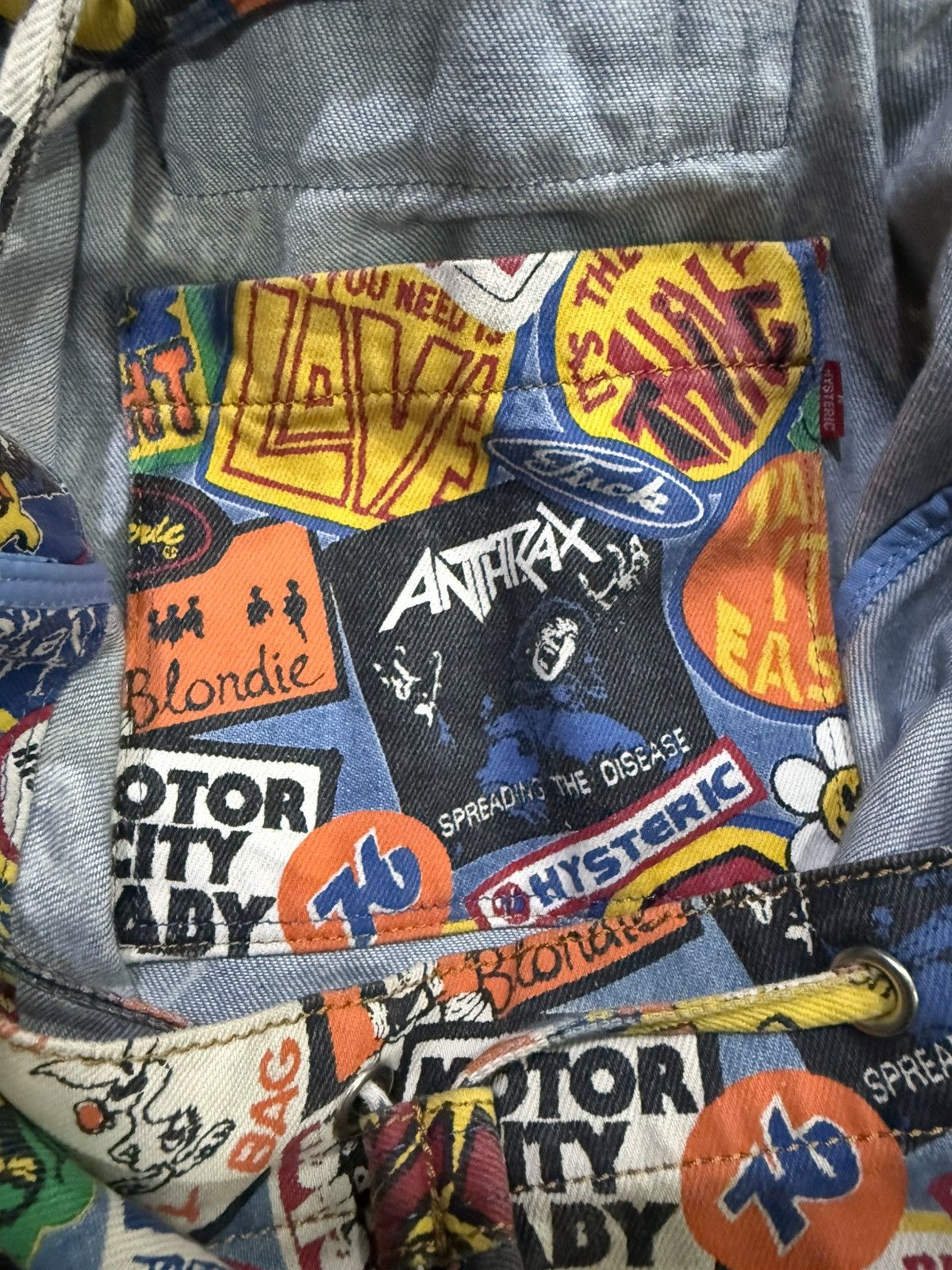 Hysteric Glamour Vintage 1990s Hysteric Glamour Fullprint Band Logo Backpack Size ONE SIZE - 7 Thumbnail