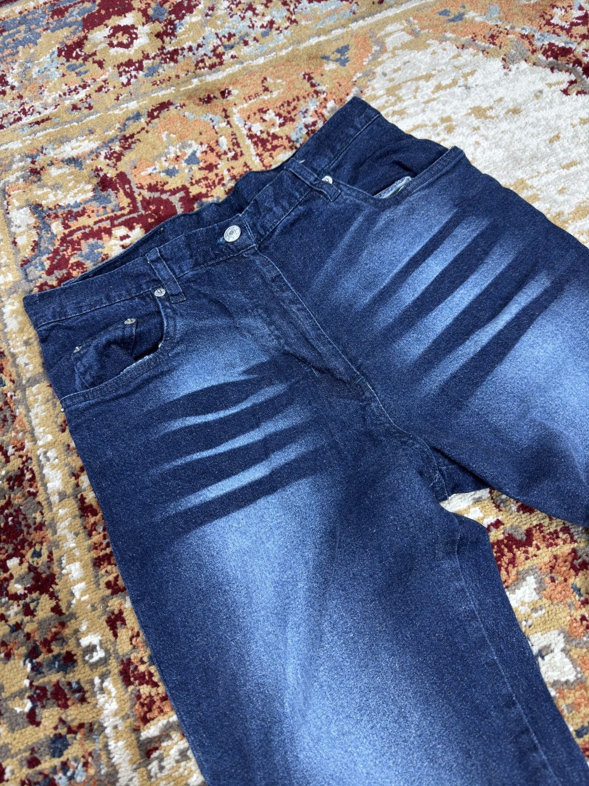 20471120 ᶠᵃⁿᶜʸᵍᵘʸ Y2K Flared Baggy Washed Bootcut Denim Jeans Vintage Size US 30 / EU 46 - 6 Thumbnail