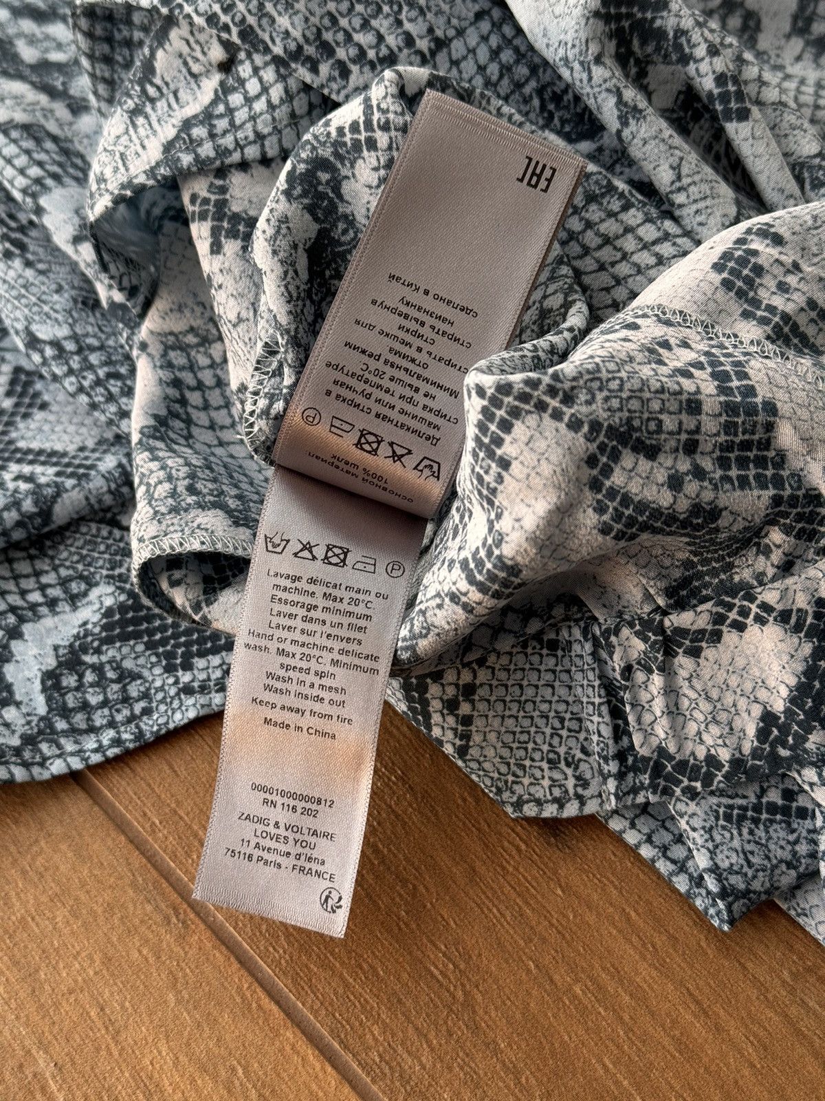 Vintage × Zadig & Voltaire Vintage Zadig-Voltaire June Midi Python Print Silk Skirt Size 26" / US 2 / IT 38 - 12 Thumbnail