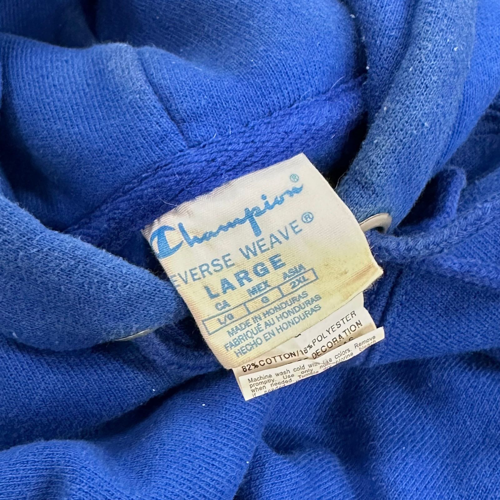 Champion vintage blue Champion reverse weave script Hoodie Sweater Size US L / EU 52-54 / 3 - 8 Thumbnail