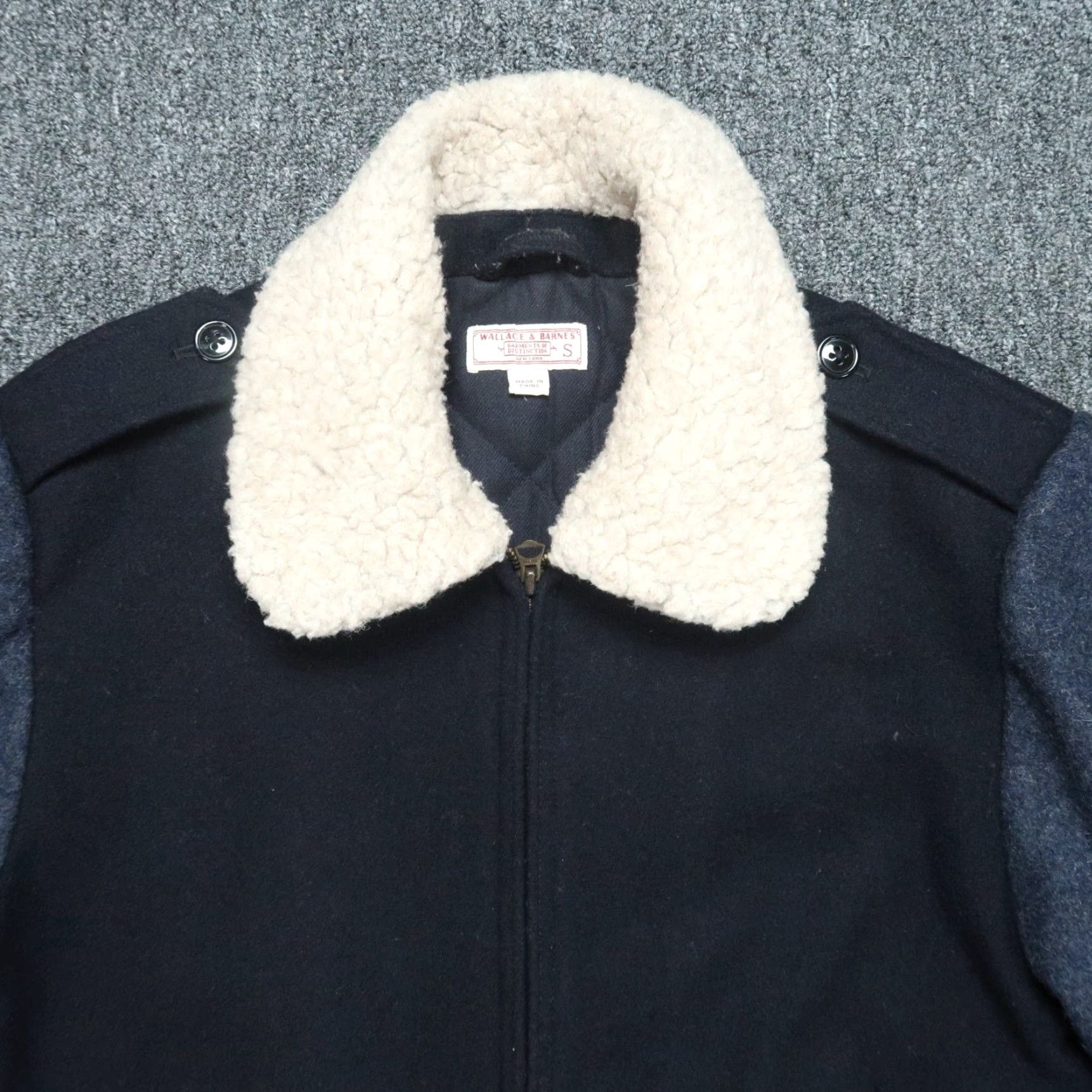 Wallace & Barnes Wallace & Barnes Jacket Mens Small Wool Bomber Zip Quilt Lined Faux Fur J Crew Size US S / EU 44-46 / 1 - 3 Thumbnail