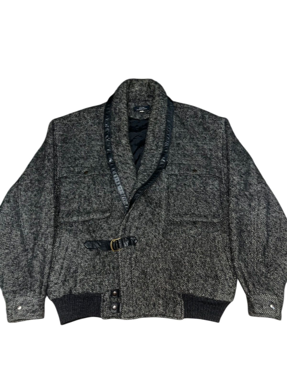 Issey Miyake VINTAGE Core Excellent Fashion Wool Bomber Jacket Leather Size US M / EU 48-50 / 2 - 1 Thumbnail