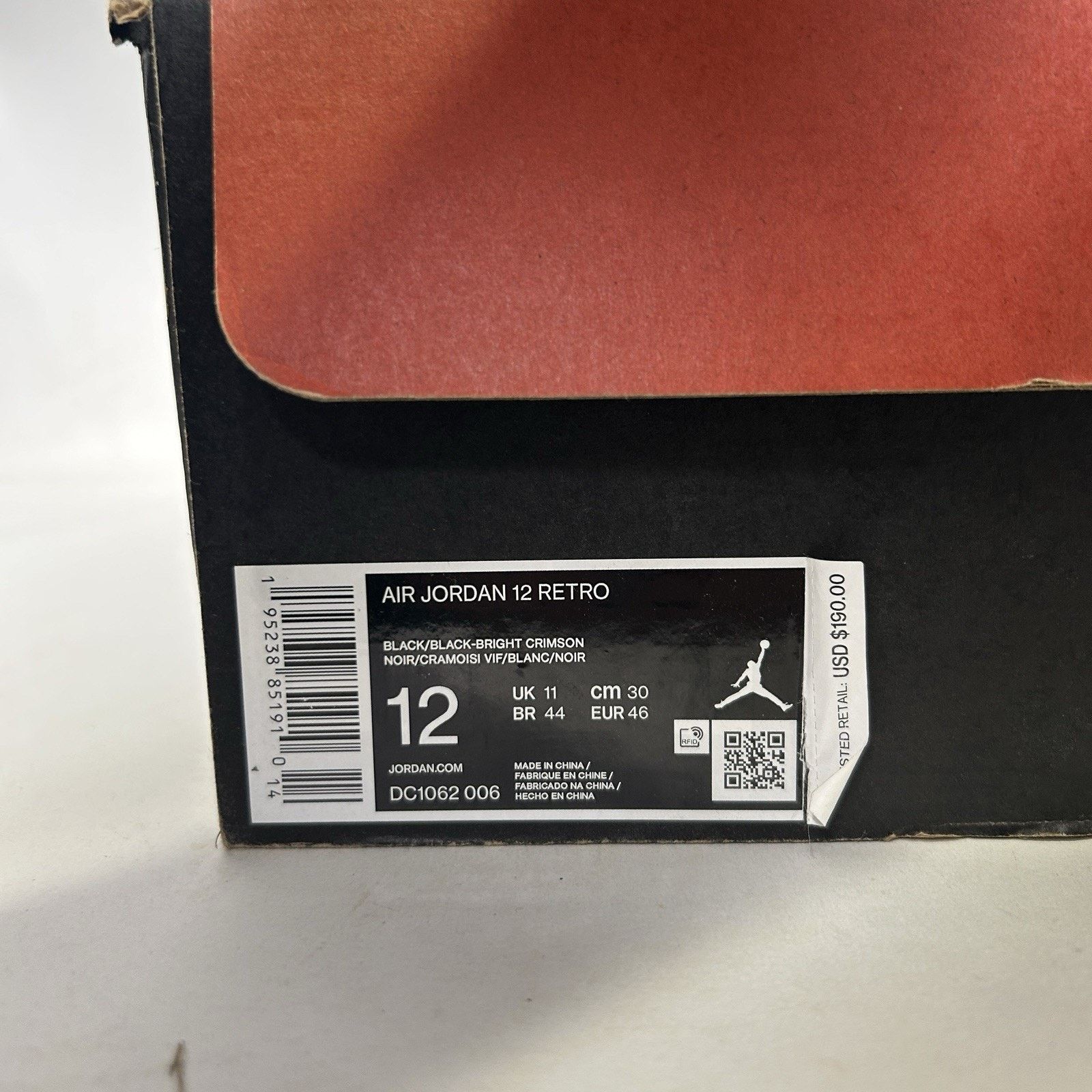 Jordan Brand Nike Air Jordan 12 Retro "Utility/Black Bright Crimson” Size US 12 / EU 45 - 9 Thumbnail