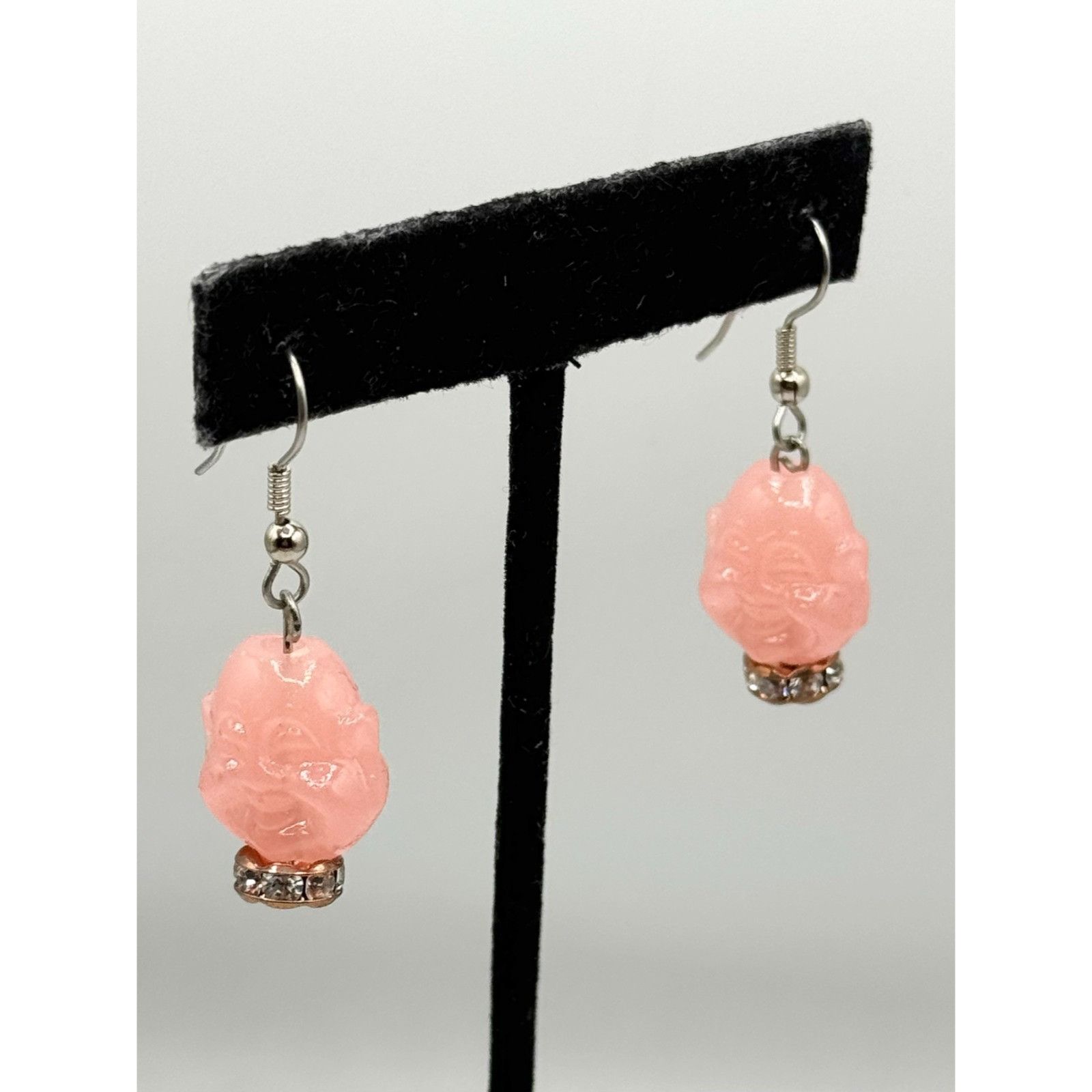 Other Pink rhinestone Buddha dangle earrings Size ONE SIZE - 4 Thumbnail