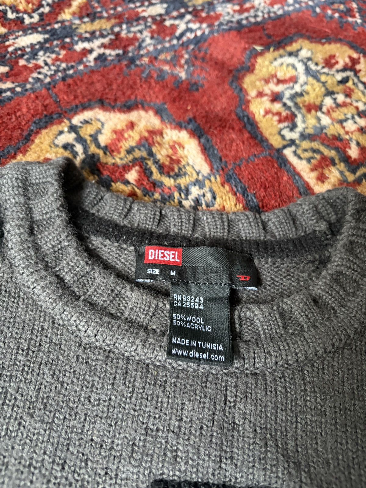 Diesel Diesel Gothic Logo Knit Sweater Vintage Wool Grey Size M Size M / US 6-8 / IT 42-44 - 4 Thumbnail