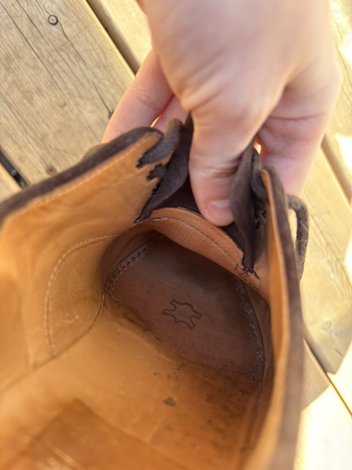 Vintage Italian Suede Derby Shoes Artisanal Blake Stitch Vero Cuoio Size US 8 / EU 41 - 9 Thumbnail